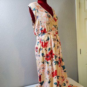 Roxy Womens Multicolor Floral Print V Neck Sheath